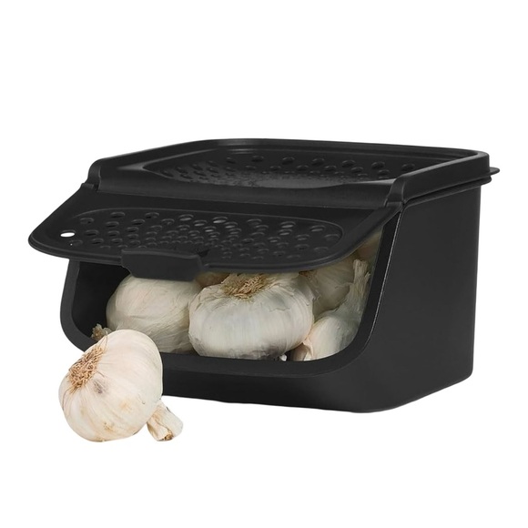 Tupperware Onion/Garlic Keeper Black NWT - Picture 1 of 4